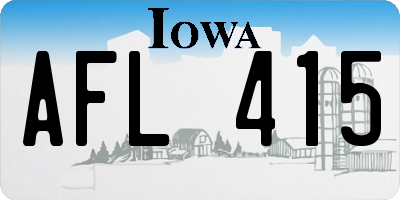 IA license plate AFL415