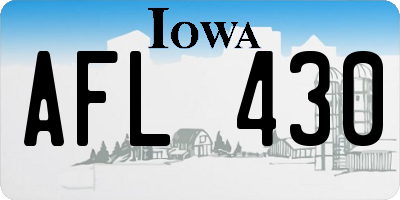 IA license plate AFL430