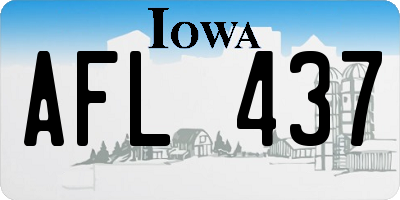 IA license plate AFL437