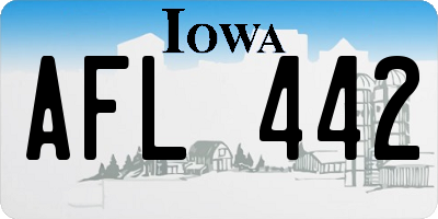 IA license plate AFL442
