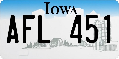 IA license plate AFL451