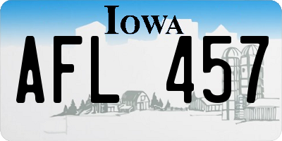 IA license plate AFL457