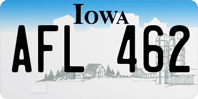 IA license plate AFL462