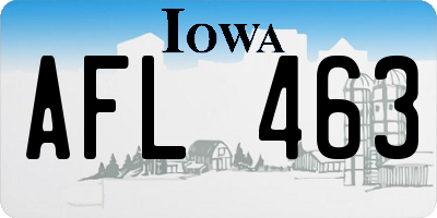 IA license plate AFL463