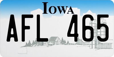 IA license plate AFL465