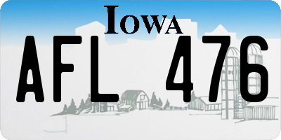 IA license plate AFL476