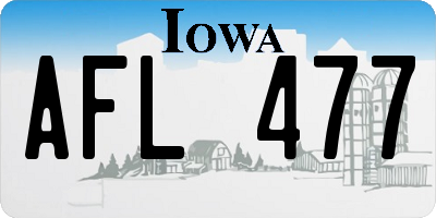 IA license plate AFL477