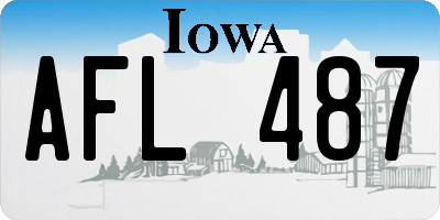 IA license plate AFL487