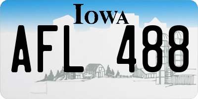 IA license plate AFL488