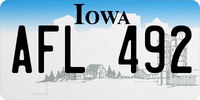 IA license plate AFL492