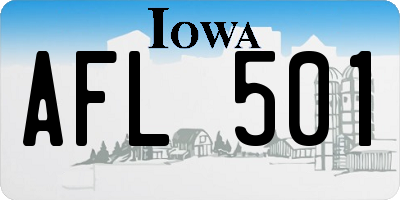 IA license plate AFL501
