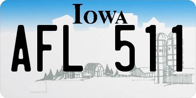 IA license plate AFL511
