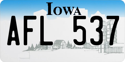 IA license plate AFL537