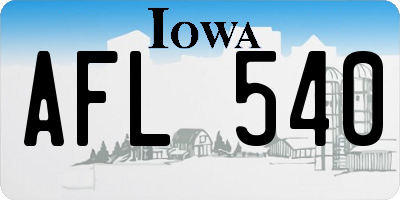 IA license plate AFL540