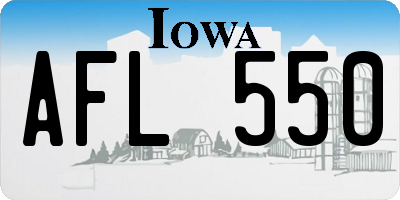 IA license plate AFL550