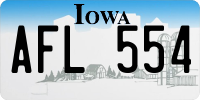 IA license plate AFL554