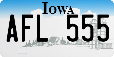 IA license plate AFL555