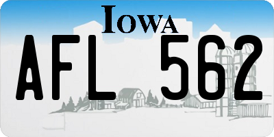 IA license plate AFL562