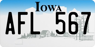 IA license plate AFL567