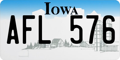 IA license plate AFL576