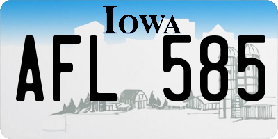 IA license plate AFL585