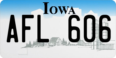 IA license plate AFL606