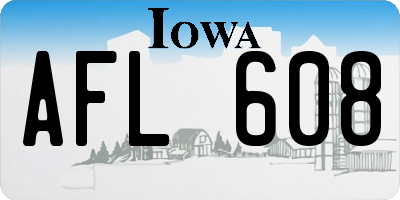 IA license plate AFL608