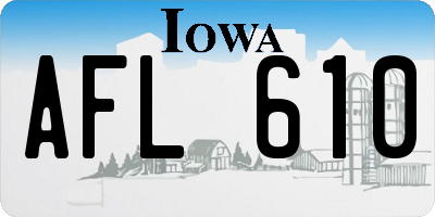 IA license plate AFL610