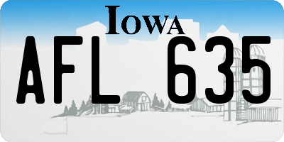 IA license plate AFL635