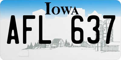 IA license plate AFL637