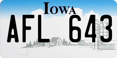 IA license plate AFL643
