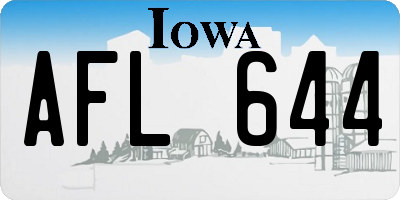 IA license plate AFL644