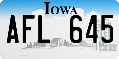 IA license plate AFL645