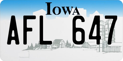 IA license plate AFL647