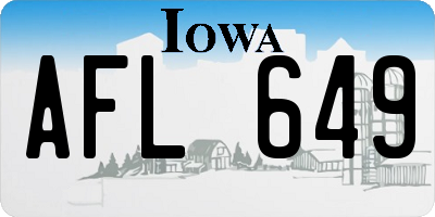 IA license plate AFL649