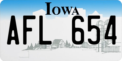 IA license plate AFL654