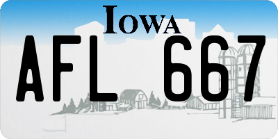 IA license plate AFL667