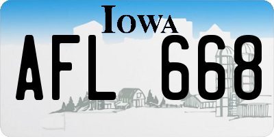 IA license plate AFL668