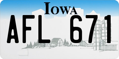 IA license plate AFL671