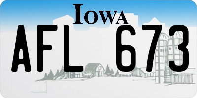 IA license plate AFL673