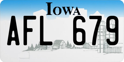 IA license plate AFL679
