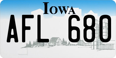 IA license plate AFL680