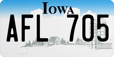 IA license plate AFL705