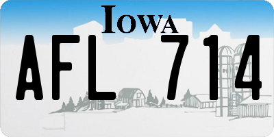 IA license plate AFL714
