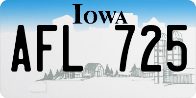 IA license plate AFL725