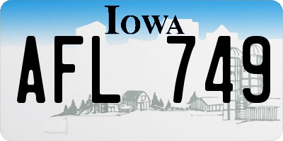 IA license plate AFL749