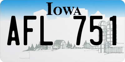 IA license plate AFL751