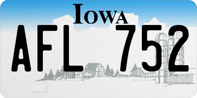 IA license plate AFL752