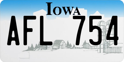 IA license plate AFL754