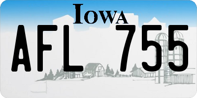 IA license plate AFL755